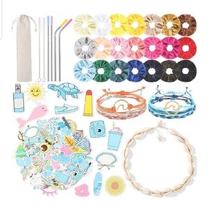 70pcs VSCO Girl Bundle Set Scrunchie Stickers